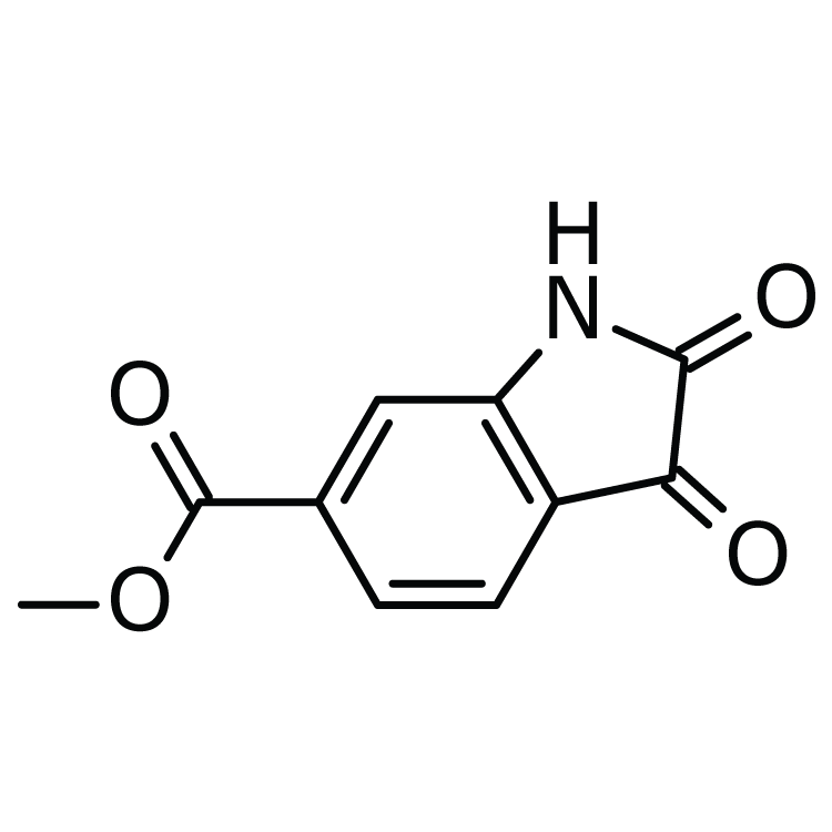 Structure of 213670-35-0 | 1H-Indole-6-carboxylic acid, 2,3-dihydro-2,3-dioxo-, methyl ester