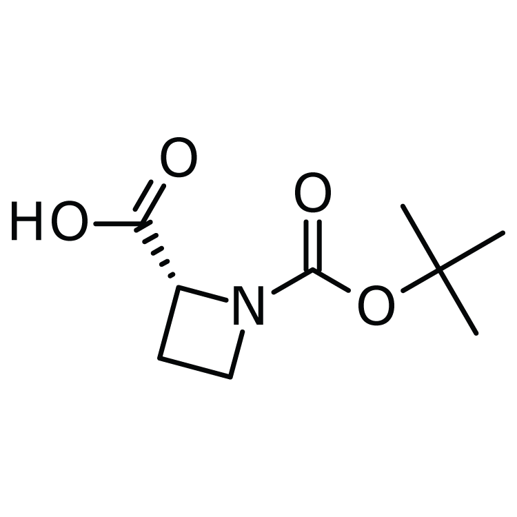 Structure of 228857-58-7 | (2R)-1-tert-Butoxycarbonylazetidine-2-carboxylic acid