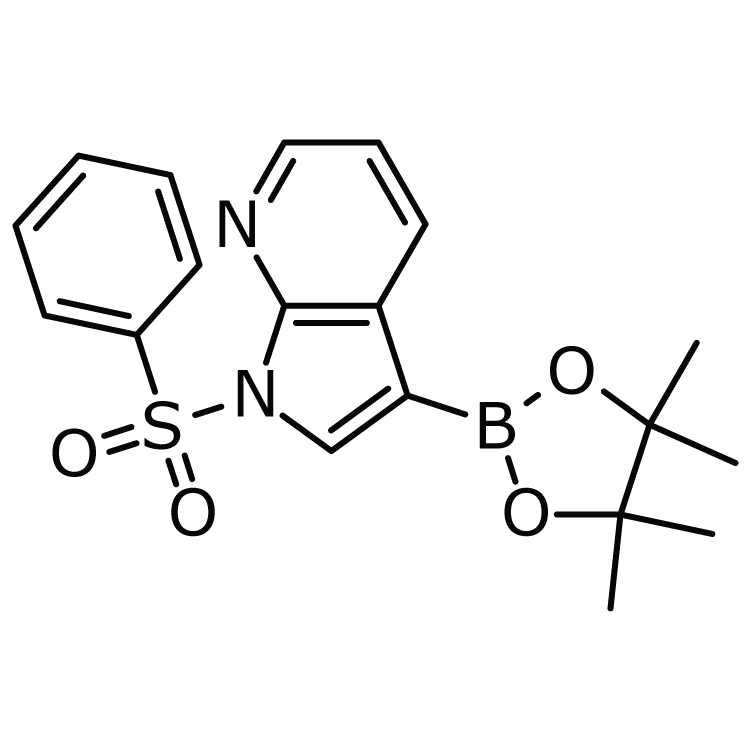 Structure of 886547-94-0 | 1-(Benzenesulfonyl)-3-(4,4,5,5-tetramethyl-1,3,2-dioxaborolan-2-yl)pyrrolo[2,3-b]pyridine