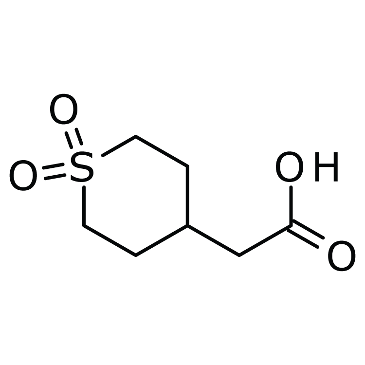 Structure of 1224869-02-6 | (1,1-Dioxidotetrahydro-2H-thiopyran-4-yl)acetic acid