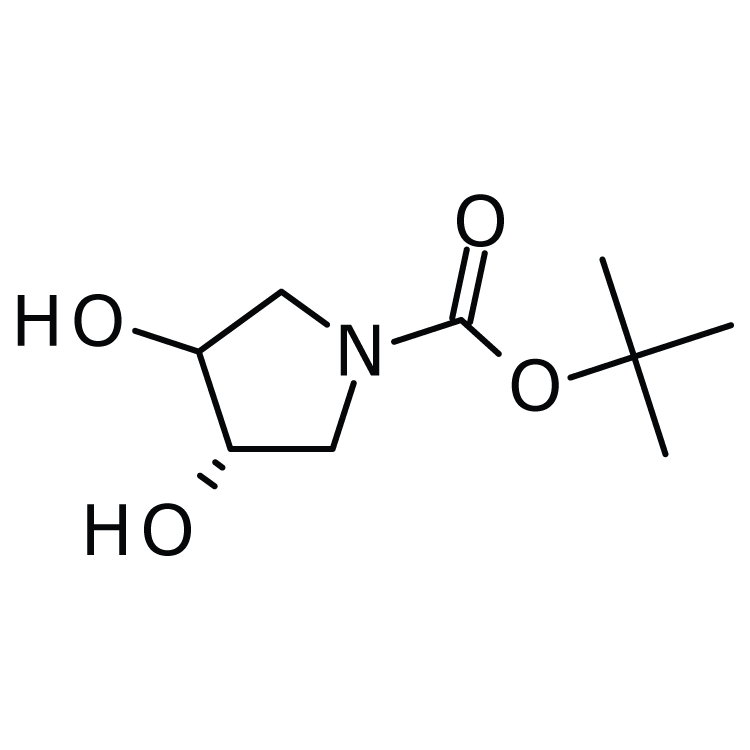 Structure of 90481-33-7 | (3S,4S)-1-Boc-pyrrolidine-3,4-diol