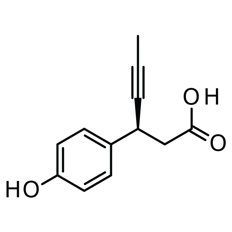 Structure of 865233-35-8 | (3S)-3-(4-Hydroxyphenyl)-4-hexynoic acid
