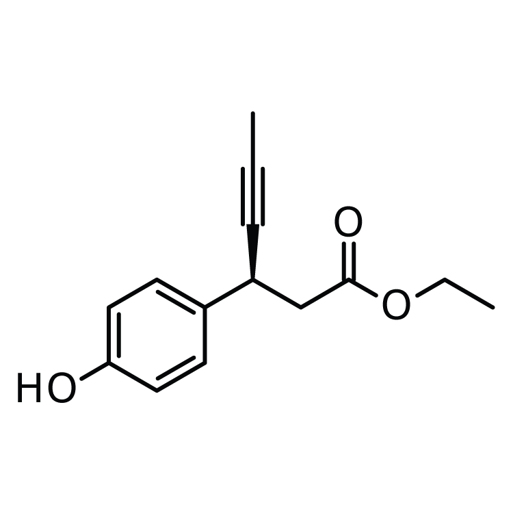 Structure of 1292290-97-1 | (3S)-3-(4-Hydroxyphenyl)-4-hexynoic acid ethyl ester