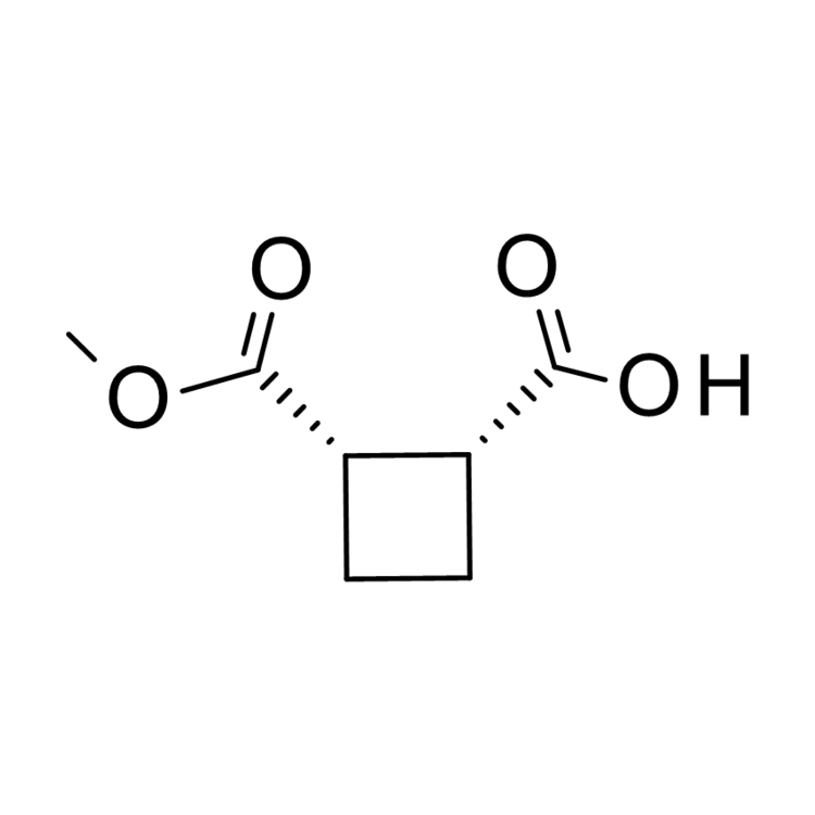 Structure of 31420-52-7 | cis-2-(Methoxycarbonyl)cyclobutane-1-carboxylic acid