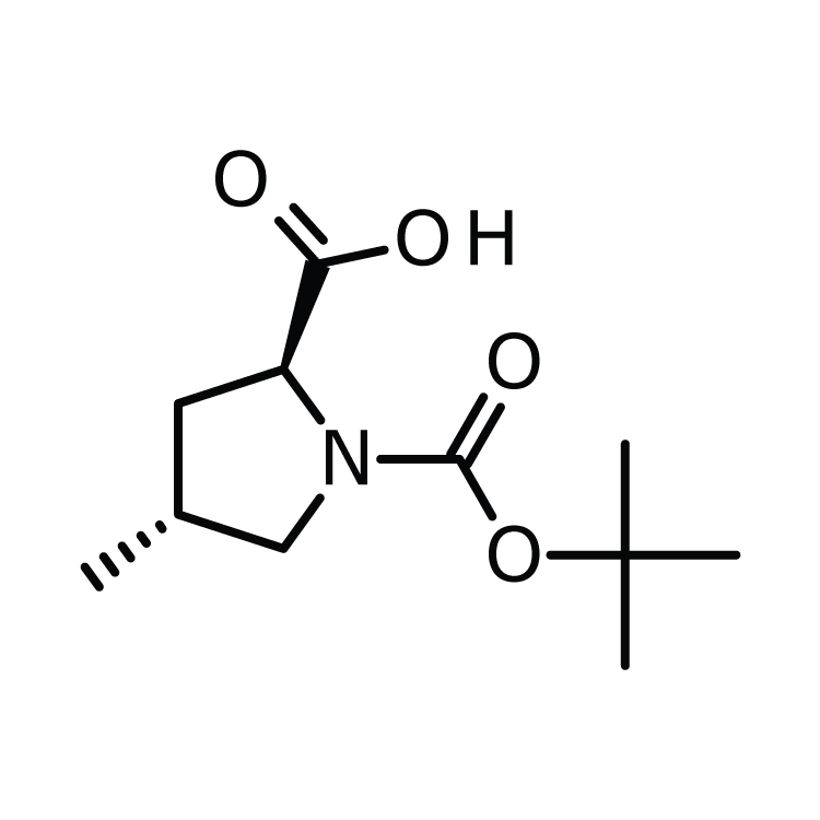 Structure of 364750-80-1 | (2S,4R)-1-Boc-4-methylpyrrolidine-2-carboxylic acid