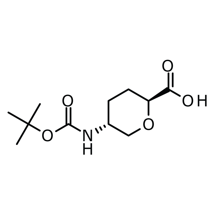 Structure of 603130-13-8 | (2S,5R)-5-(tert-Butoxycarbonylamino)tetrahydro-2H-pyran-2-carboxylic acid