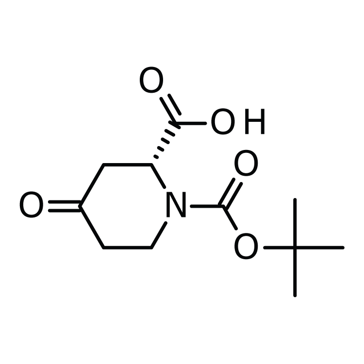 Structure of 1212176-33-4 | (R)-1-Boc-4-oxopiperidine-2-carboxylic acid