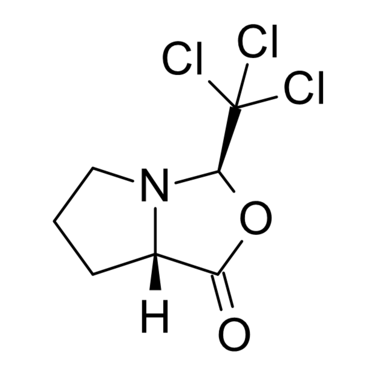 Structure of 97538-67-5 | (3R,7aS)-3-(trichloromethyl)-hexahydropyrrolo[1,2-c][1,3]oxazol-1-one