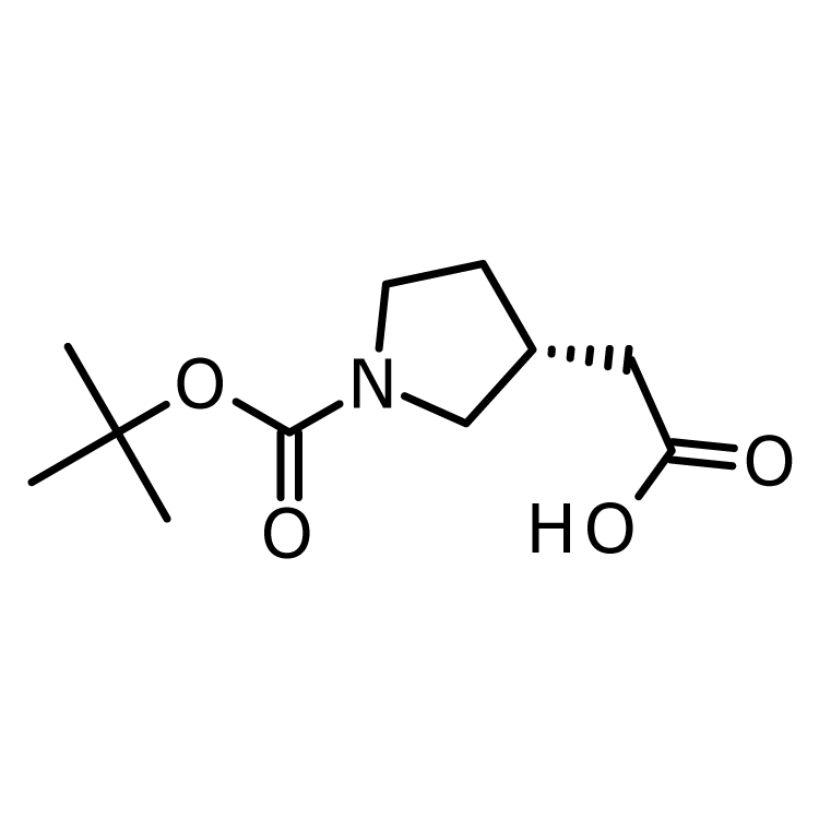 Structure of 204688-60-8 | (R)-1-Boc-3-pyrrolidine acetic acid