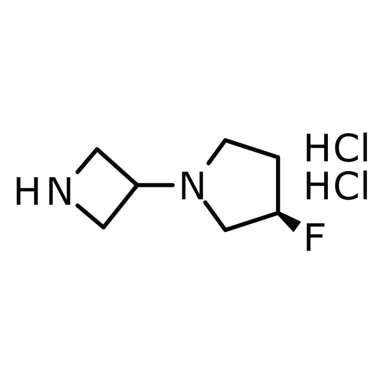 Structure of 1403763-26-7 | (3R)-1-(3-azetidinyl)-3-fluoro-pyrrolidine dihydrochloride