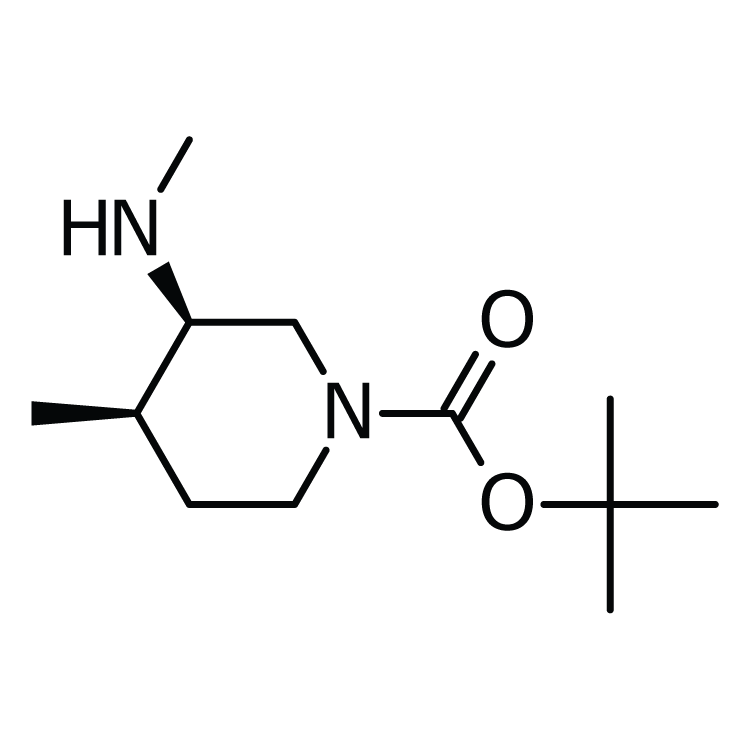Structure of 1312762-44-9 | (3R,4R)-4-Methyl-3-methylamino-piperidine-1-carboxylic acid tert-butyl ester