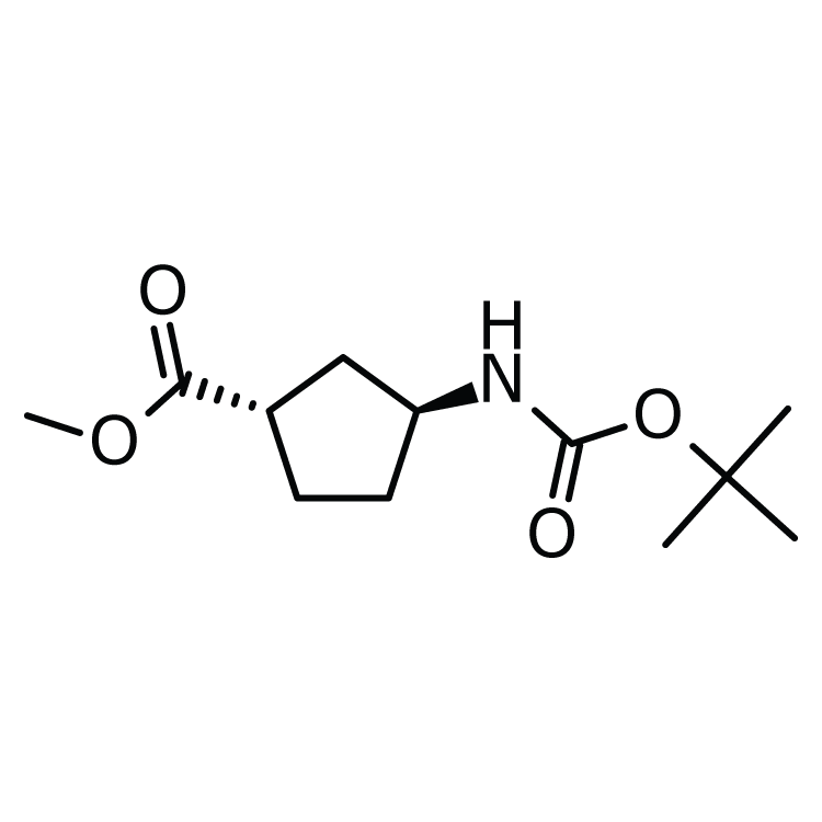 Structure of 329910-39-6 | (1S,3S)-1-(Boc-amino)cyclopentane-3-carboxylic acid methyl ester