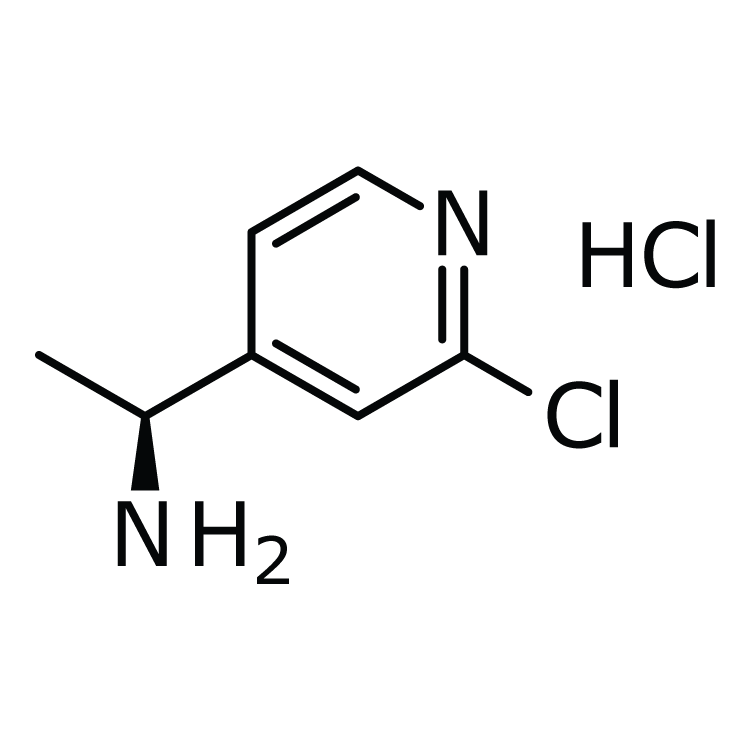 Structure of 1263094-57-0 | (S)-2-Chloro-4-(1-amino)ethylpyridine hydrochloride