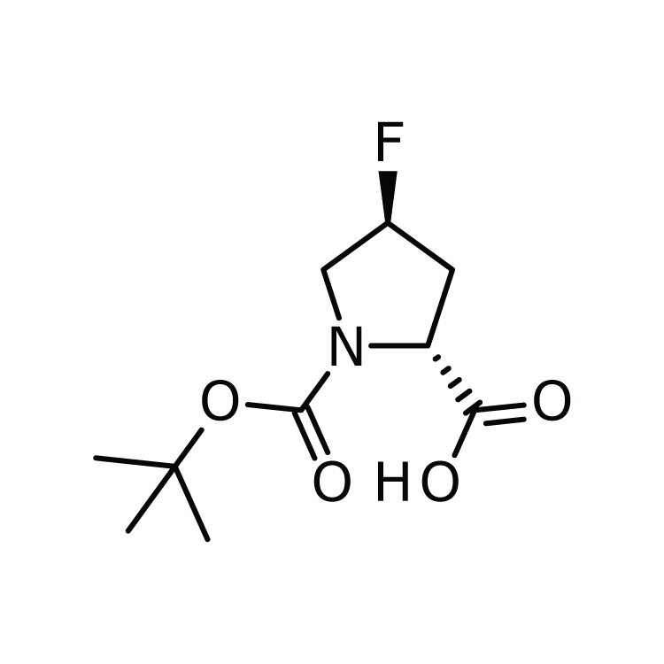 Structure of 681128-50-7 | (2R,4S)-1-Boc-4-fluoropyrrolidine-2-carboxylic acid