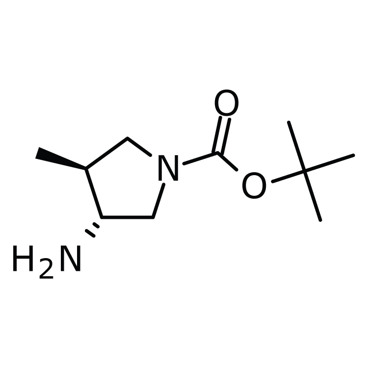 Structure of 1290191-85-3 | (3R,4S)-1-Boc-3-amino-4-methylpyrrolidine