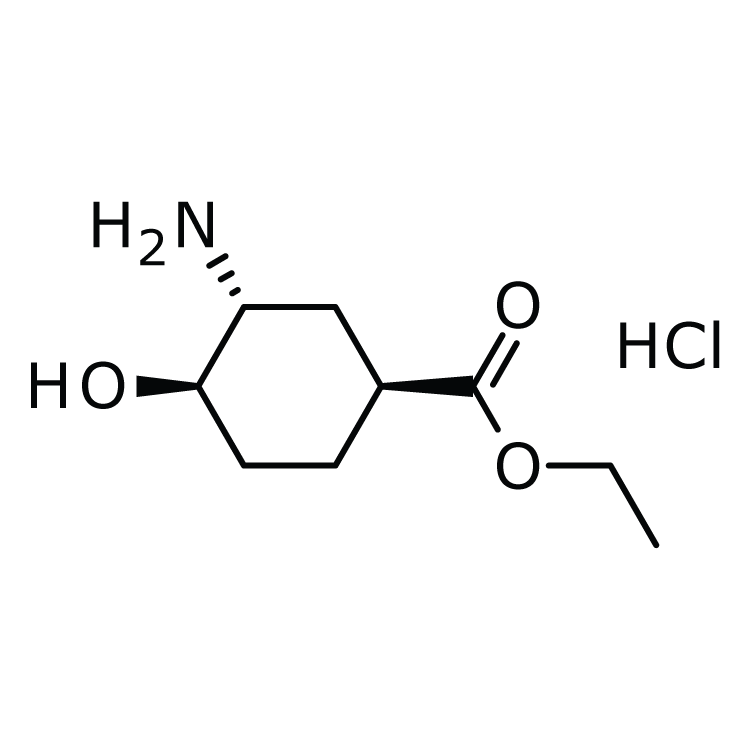 Structure of 1392745-67-3 | (1S,3R,4R)-3-Amino-4-hydroxy-cyclohexanecarboxylic acid ethyl ester hydrochloride
