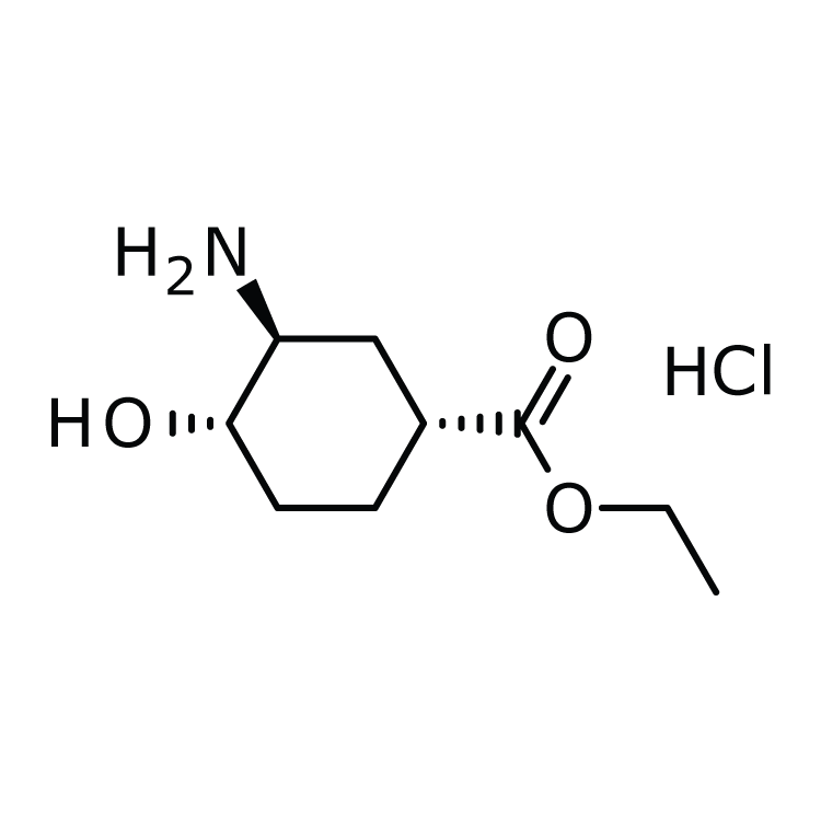 Structure of 1392745-19-5 | (1R,3S,4S)-3-Amino-4-hydroxy-cyclohexanecarboxylic acid ethyl ester hydrochloride