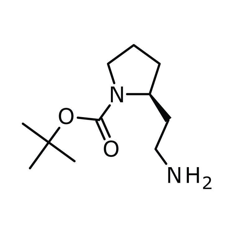 Structure of 239483-09-1 | (S)-2-(Aminoethyl)-1-Boc-pyrrolidine