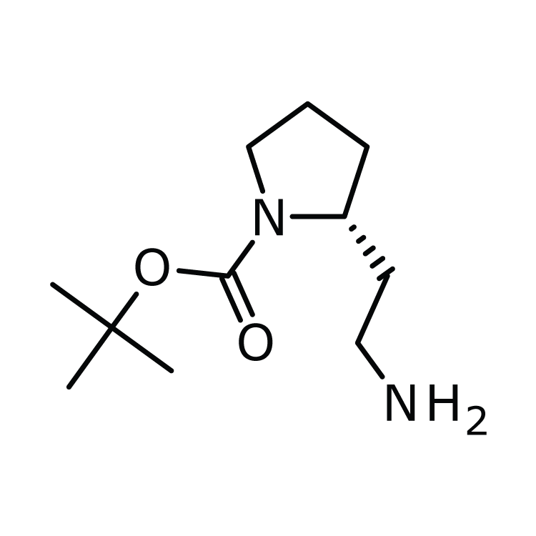 Structure of 550378-07-9 | (R)-2-(Aminoethyl)-1-Boc-pyrrolidine