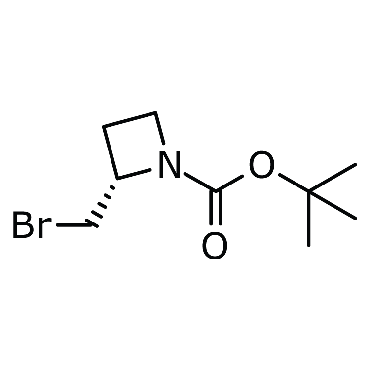 Structure of 1363378-23-7 | (S)-1-Boc-2-(bromomethyl)azetidine