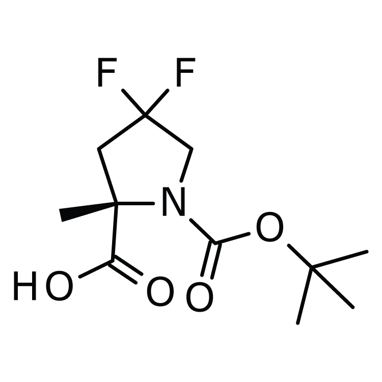 Structure of 1194032-23-9 | (2S)-1-Boc-4,4-difluoro-2-methylpyrrolidine-2-carboxylic acid