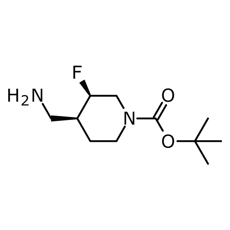 Structure of 1237526-35-0 | (3S,4R)-rel-1-Boc-4-aminomethyl-3-fluoropiperidine