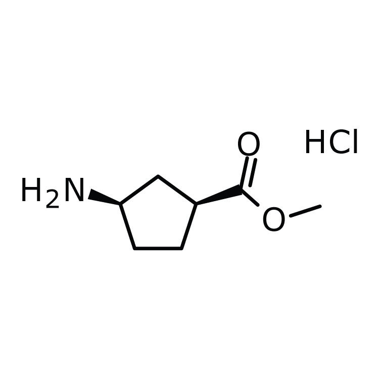 Structure of 180323-49-3 | (1S,3R)-Methyl 3-aminocyclopentanecarboxylate hydrochloride