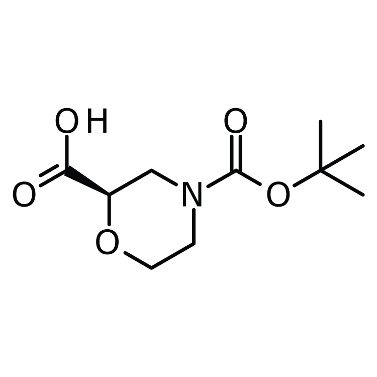 Structure of 884512-77-0 | (R)-N-Boc-2-morpholinecarboxylic acid