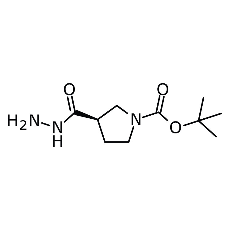 Structure of 1407997-80-1 | (R)-1-Boc-pyrrolidine-3-carboxylic acid hydrazide