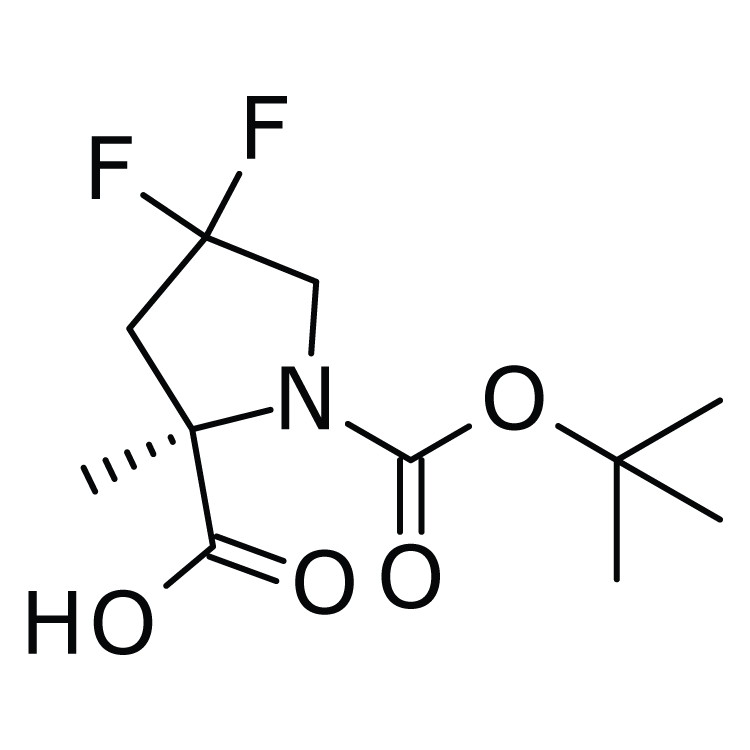 Structure of 1408002-85-6 | (2R)-1-Boc-4,4-difluoro-2-methylpyrrolidine-2-carboxylic acid