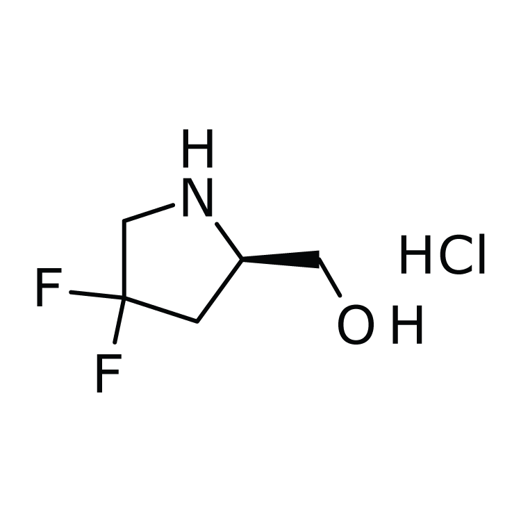 Structure of 1315593-71-5 | (R)-2-(Hydroxymethyl)-4,4-difluoropyrrolidine hydrochloride
