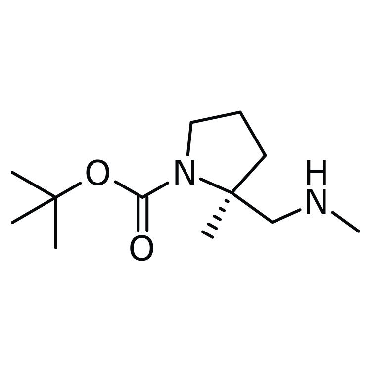 Structure of 1408002-80-1 | (2S)-1-Boc-2-methyl-2-(methylaminomethyl)pyrrolidine