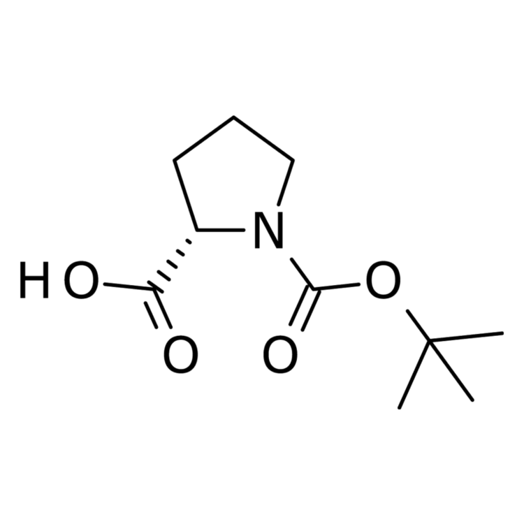 Structure of 15761-39-4 | (2S)-1-[(tert-butoxy)carbonyl]pyrrolidine-2-carboxylic acid