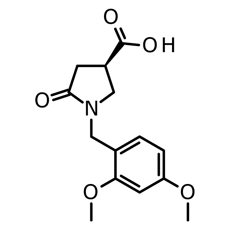 Structure of 1629681-80-6 | (3R)-1-[(2,4-dimethoxyphenyl)methyl]-5-oxopyrrolidine-3-carboxylic acid