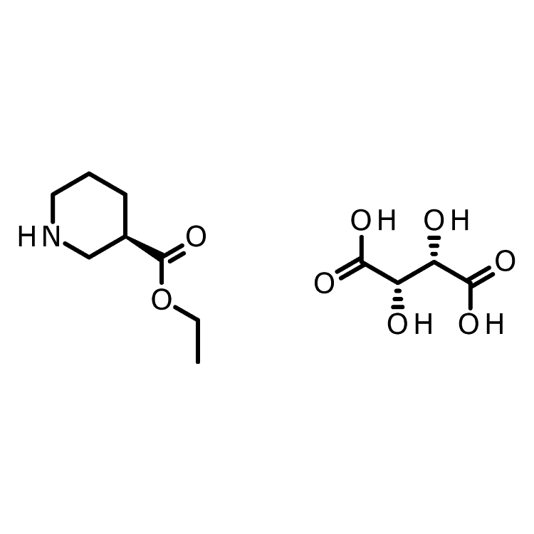 Structure of 167392-57-6 | (2R,3R)-2,3-dihydroxybutanedioic acid;  ethyl (3R)-piperidine-3-carboxylate