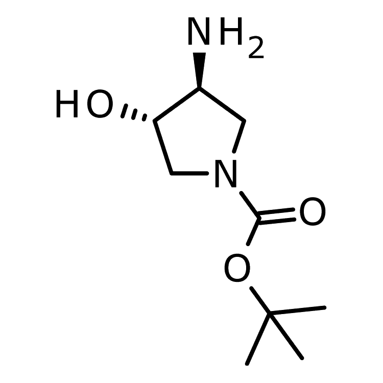 Structure of 190792-74-6 | tert-butyl (3S,4S)-3-amino-4-hydroxypyrrolidine-1-carboxylate