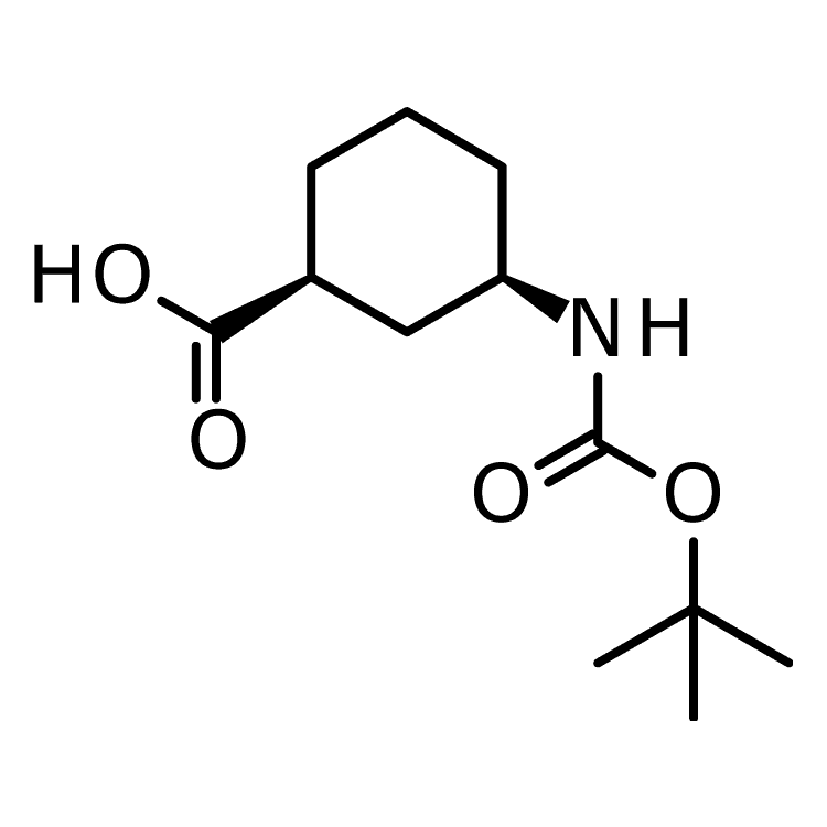 Structure of 222530-34-9 | (1s,3r)-3-((tert-butoxycarbonyl)amino)cyclohexanecarboxylic acid