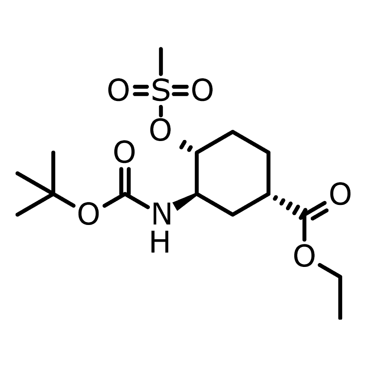 Structure of 365997-36-0 | (1s,3r,4r)-3-[(tert-butoxycarbonyl)amino]-4-[(methylsulfonyl)oxy]cyclohexanecarboxylic acid ethyl ester