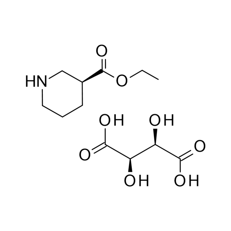 Structure of 83602-38-4 | (2R,3R)-2,3-dihydroxybutanedioic acid;  ethyl (3S)-piperidine-3-carboxylate