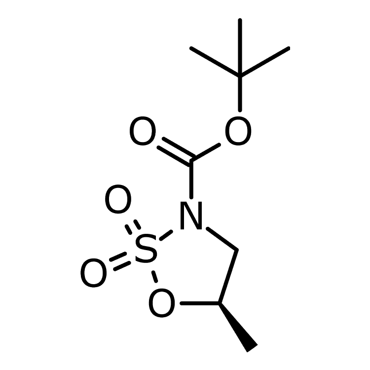 Structure of 863453-61-6 | (r)-tert-butyl 5-methyl-1,2,3-oxathiazolidine-3-carboxylate 2,2-dioxide