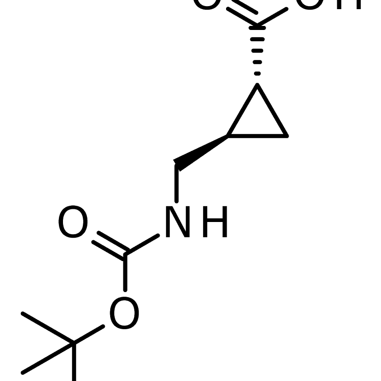 Structure of 952708-48-4 | trans-2-[(tert-Butoxycarbonylamino)methyl]cyclopropanecarboxylic acid