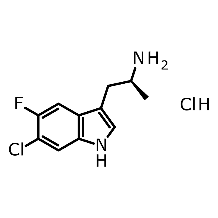 Structure of 1788036-24-7 | (2S)-1-(6-chloro-5-fluoro-1H-indol-3-yl)propan-2-amine hydrochloride