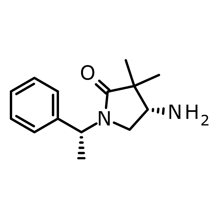 Structure of 1881275-64-4 | (4s)-4-amino-3,3-dimethyl-1-[(1r)-1-phenylethyl]pyrrolidin-2-one