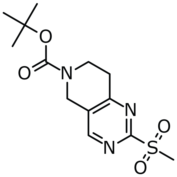 Structure of 259809-79-5 | tert-Butyl 7,8-dihydro-2-(methylsulfonyl)pyrido[4,3-d]pyrimidine-6(5H)-carboxylate