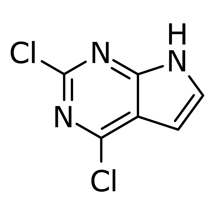 Structure of 90213-66-4 | 2,4-Dichloro-7H-pyrrolo[2,3-d]pyrimidine