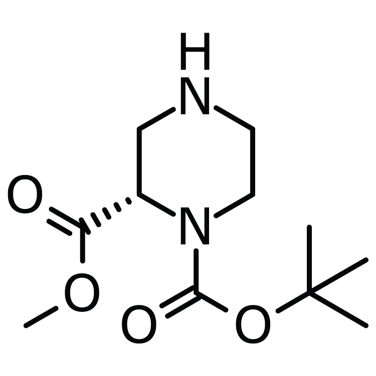 Structure of 796096-64-5 | (S)-1-N-BOC-Piperazine-2-carboxylic acid methyl ester