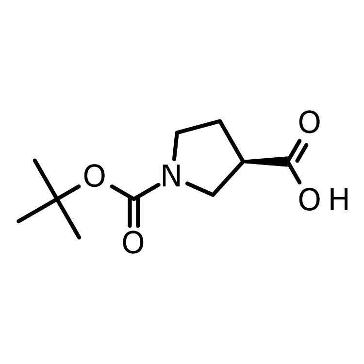 Structure of 72925-16-7 | (R)-1-N-Boc-Pyrrolidine-3-carboxylic acid