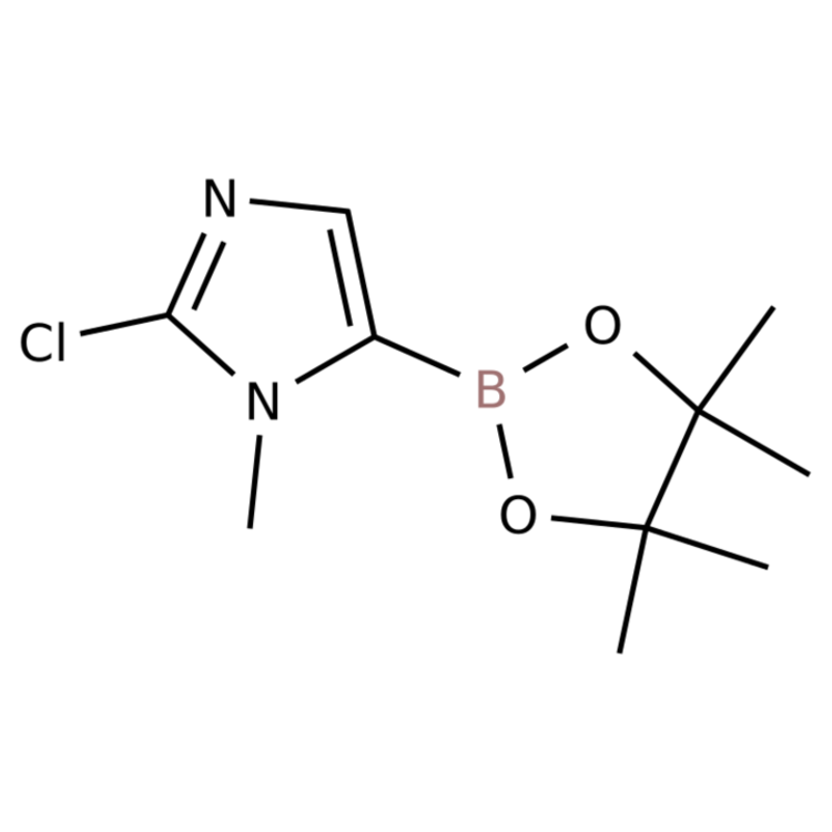 Structure of 1315281-29-8 | 2-Chloro-1-methyl-5-(4,4,5,5-tetramethyl-1,3,2-dioxaborolan-2-yl)-1H-imidazole