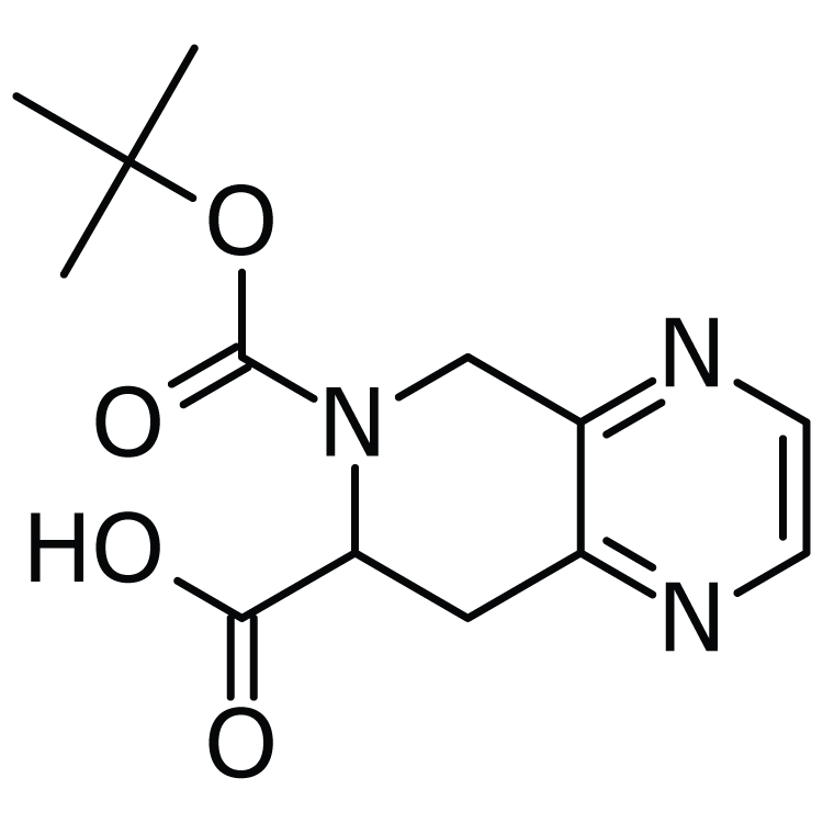 Structure of 264623-57-6 | 6-(tert-Butoxycarbonyl)-5,6,7,8-tetrahydropyrido[3,4-b]pyrazine-7-carboxylic acid