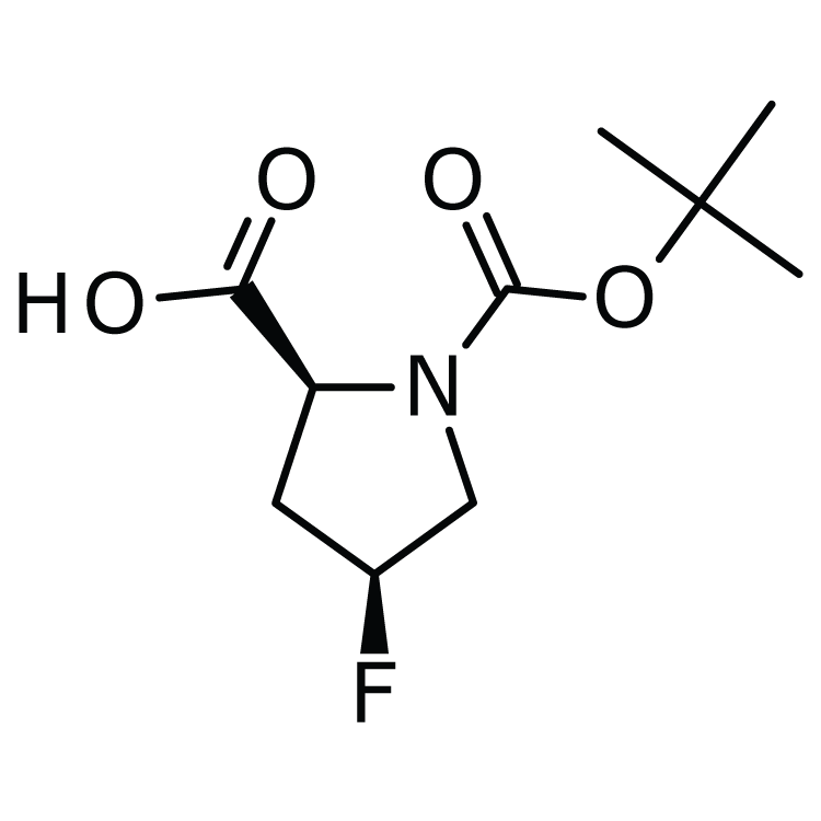 Structure of 203866-13-1 | (2S,4S)-1-(tert-Butoxycarbonyl)-4-fluoropyrrolidine-2-carboxylic acid